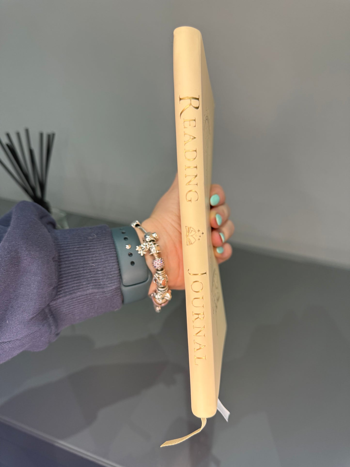 Cream Faux Leather Reading Journal