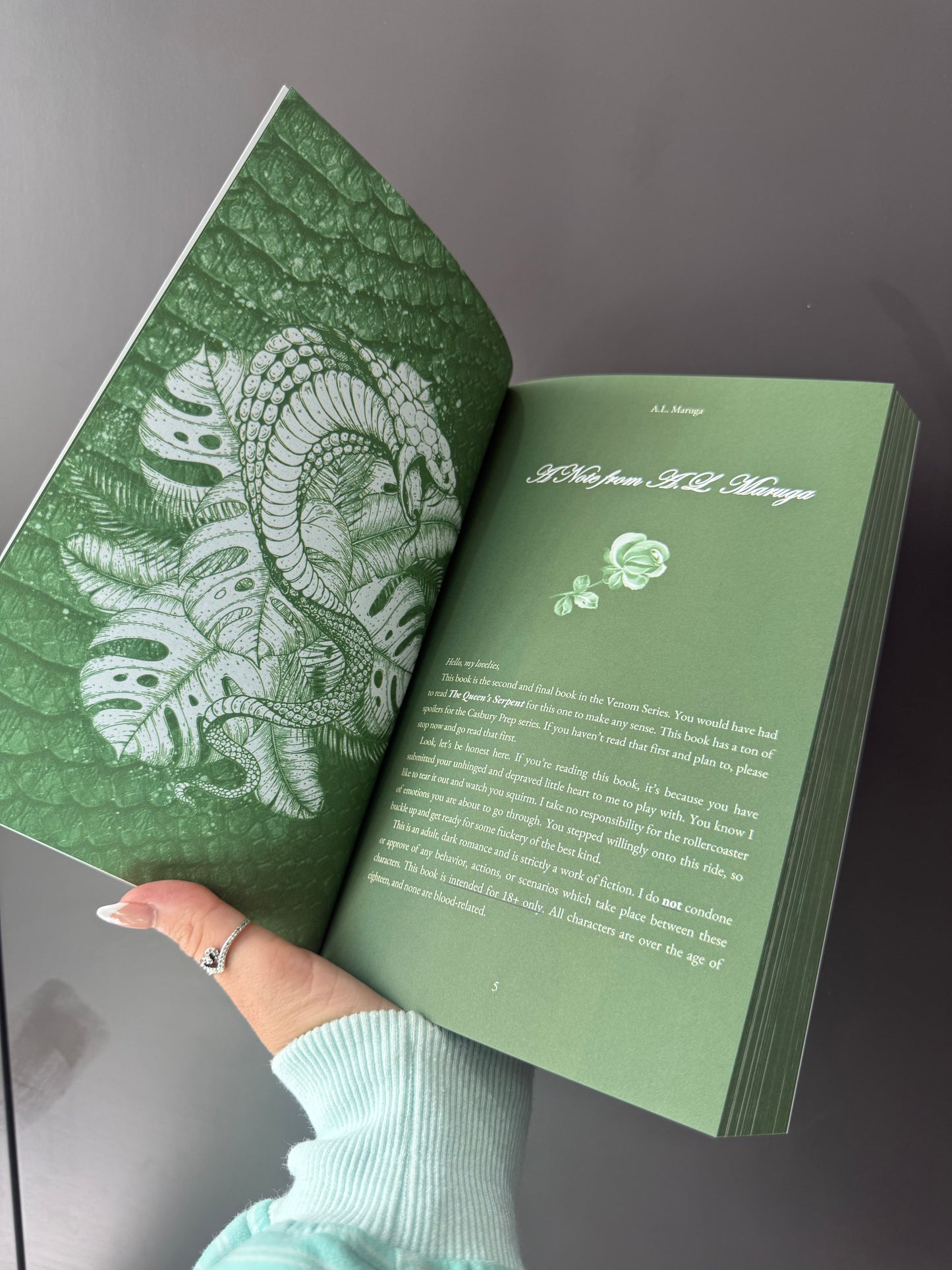Her Venomous King - A.L. Margua - Green Pages & Signed Bookplate