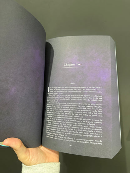 Ride Or Die Collection Book - Lauren Biel Purple and black page With Signed Bookplate